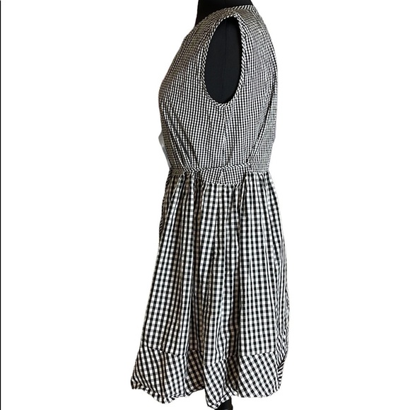 MADEWELL black & white sleeveless Midicheckered dress - Picture 5 of 6